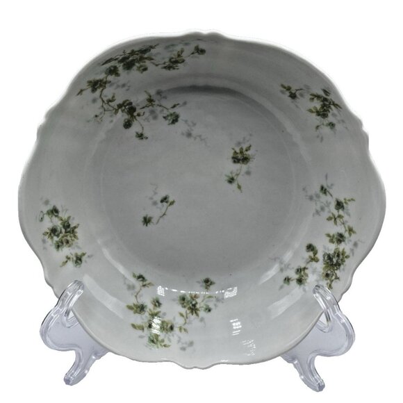 Theodore Haviland Limoges France Schleiger 150-22 Vegetable Bowl 8" Green Roses - Picture 1 of 13
